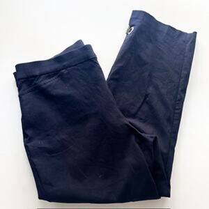 Susan Graver Women's Pants Sz 14 Pull-On Crop Navy Blue